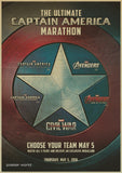 Captain America The cuadros retro Kraft Paper Poster Movie drawing Marvel Wall Sticker Home decor Nostalgia