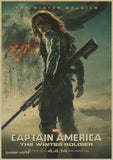 Captain America The cuadros retro Kraft Paper Poster Movie drawing Marvel Wall Sticker Home decor Nostalgia