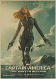 Captain America The cuadros retro Kraft Paper Poster Movie drawing Marvel Wall Sticker Home decor Nostalgia