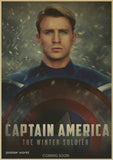 Captain America The cuadros retro Kraft Paper Poster Movie drawing Marvel Wall Sticker Home decor Nostalgia