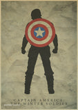 Captain America The cuadros retro Kraft Paper Poster Movie drawing Marvel Wall Sticker Home decor Nostalgia