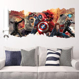 3D movie Marvel hero Hulk iron Man Captain The Avengers PVC Decals Wall Stickers