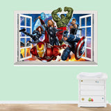3D movie Marvel hero Hulk iron Man Captain The Avengers PVC Decals Wall Stickers